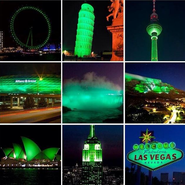 St. Patrick's Day Green Buildings