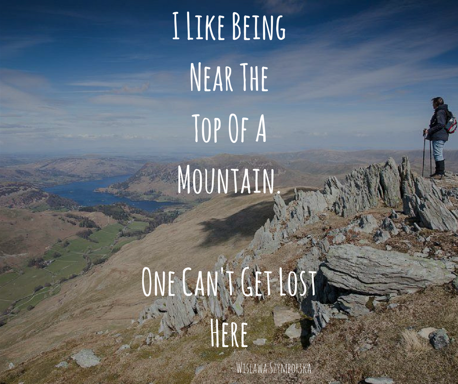 Hiking Quote - Top of a mountain