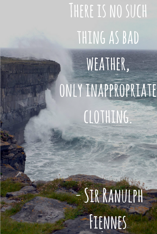 Inspirational Hiking Quote - No Such Thing As Bad Weather