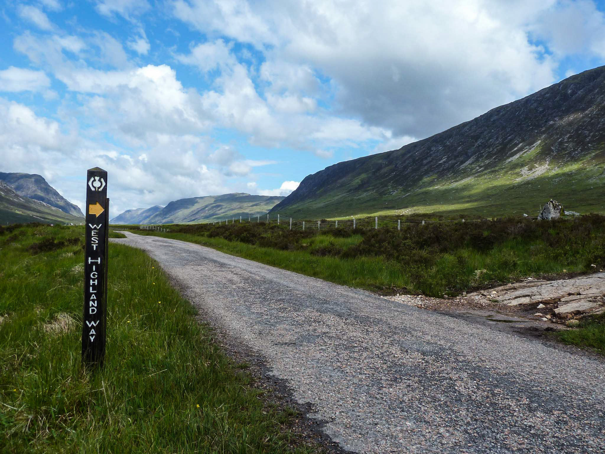 Waymarker along the West Highland Way