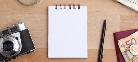 A notepad to write your hiking checklist on