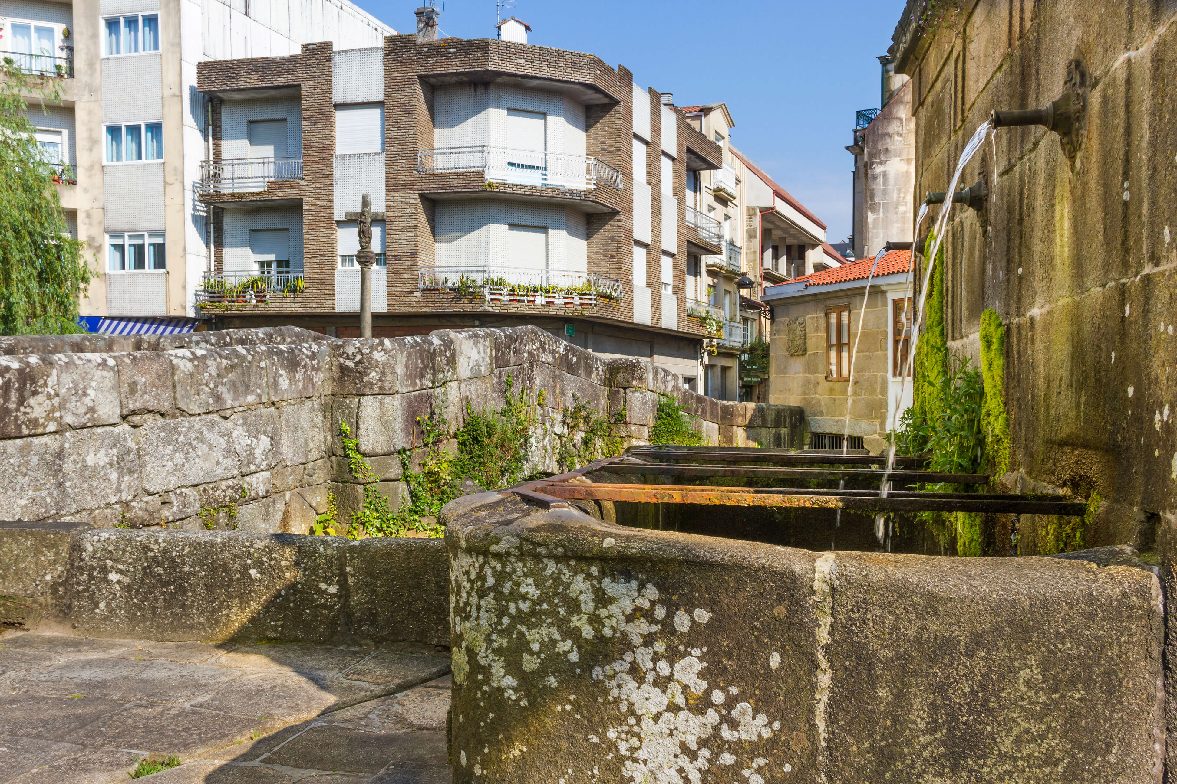 fountain, bridge and cross