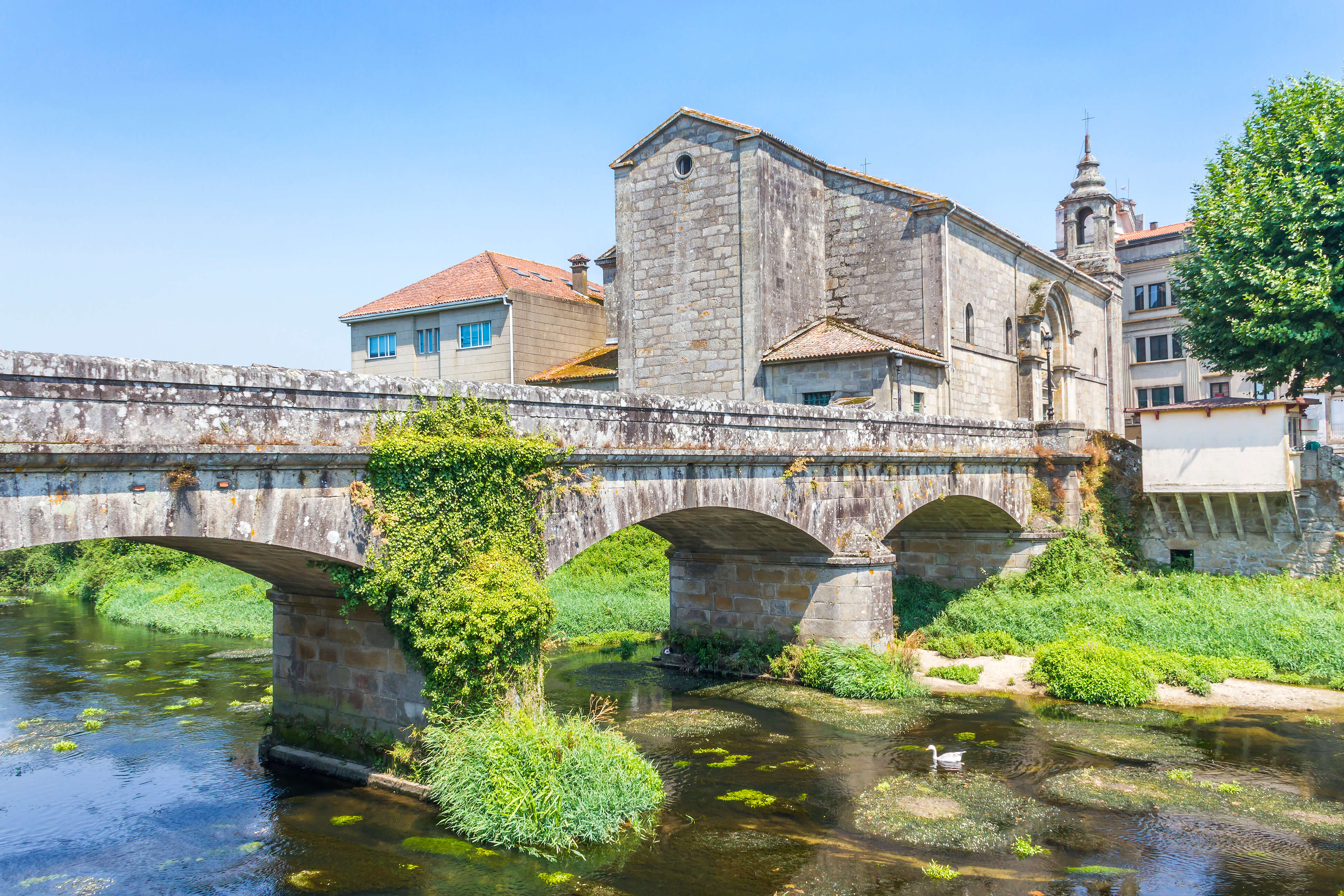 santiago church and sar roman bridge