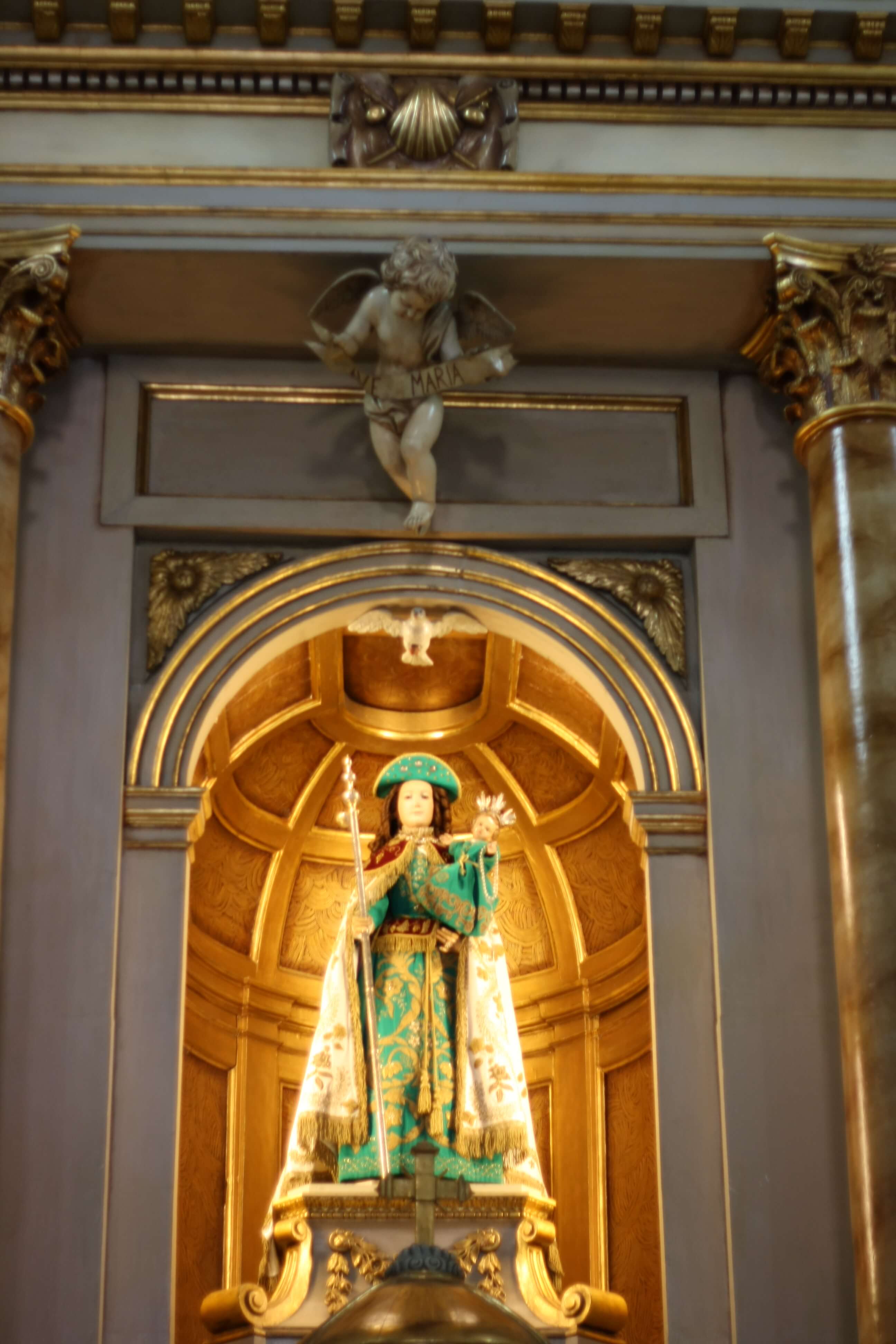 Virgin Mary Statue in the interior of the Church of the Pilgrim Virgin at Pontevedra, Camino Portuguese