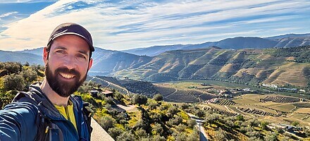 douro valley james hiker selfie great from miradouro overlooking valley pxl 20260402 090438032