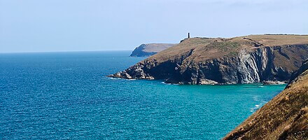 Coastal view of stepper point in the distance on the south west coast path - hillwalk tours