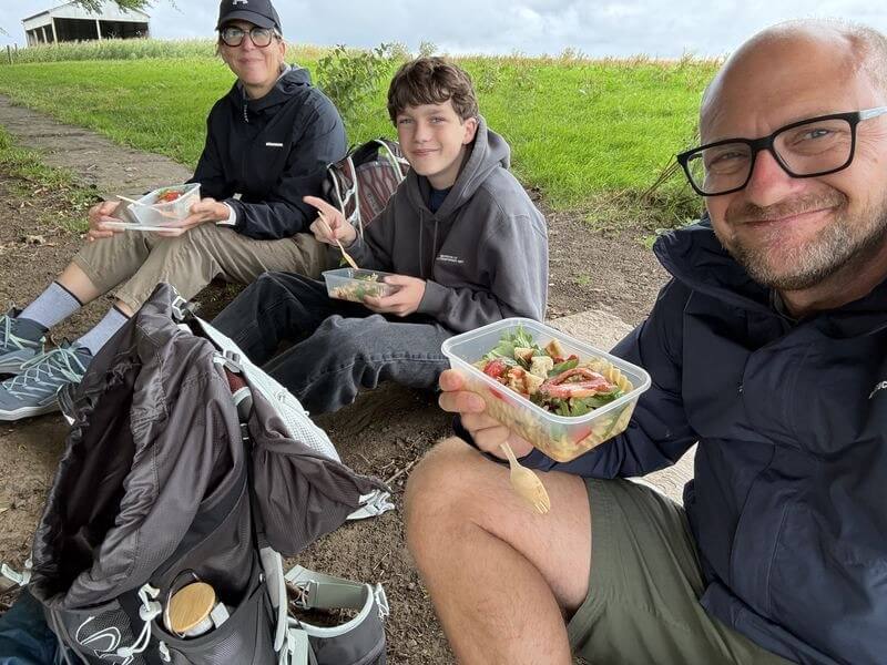 Vegan lunch al fresco on Hadrian's Wall - Hillwalk Tours