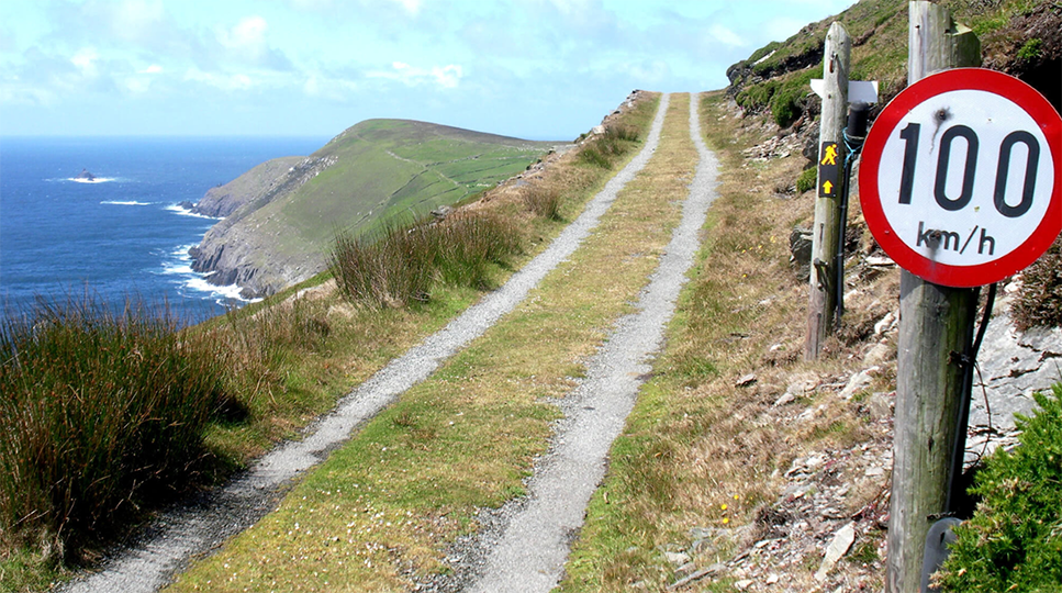 Speed Limit Sign on the Beara Way in Ireland